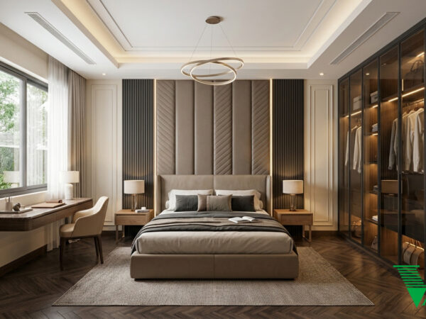 Phòng ngủ 2 Luxury hiện đại Không gian nội thất biệt thự cao cấp V68