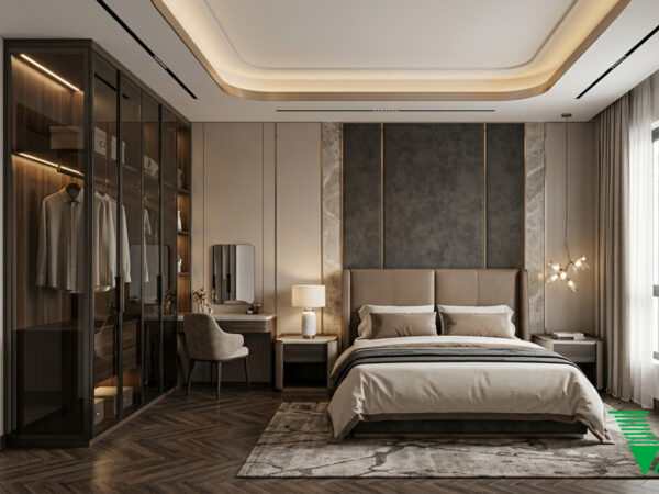 Phòng ngủ 3 Luxury hiện đại Không gian nội thất biệt thự cao cấp V68