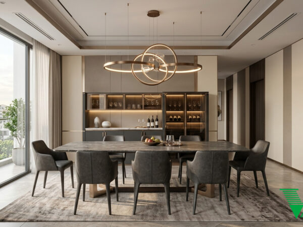 Phòng ăn Luxury hiện đại Không gian nội thất chung cư cao cấp V68