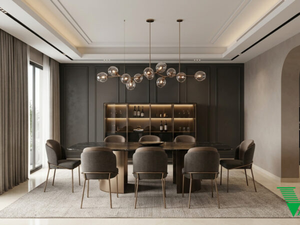 Phòng ăn Luxury hiện đại Không gian nội thất chung cư cao cấp V68