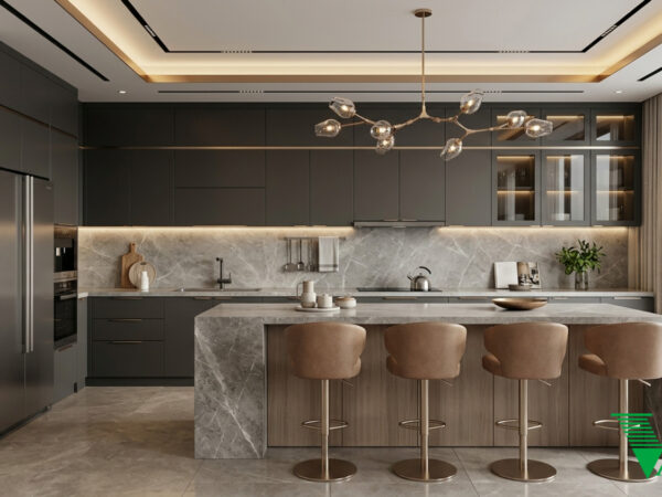 Phòng bếp Luxury hiện đại Không gian nội thất chung cư cao cấp V68