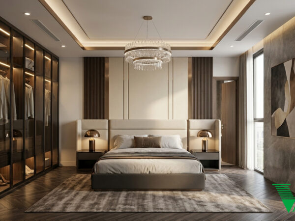 Phòng ngủ 1 Luxury hiện đại Không gian nội thất chung cư cao cấp V68