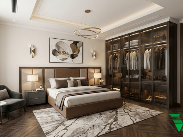 Phòng ngủ 1 Luxury hiện đại Không gian nội thất chung cư cao cấp V68