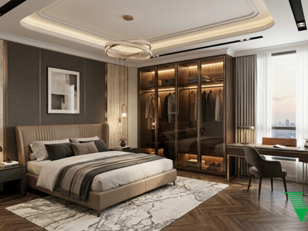 Phòng ngủ 2 Luxury hiện đại Không gian nội thất chung cư cao cấp V68