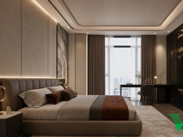 Phòng ngủ 2 Luxury hiện đại Không gian nội thất chung cư cao cấp V68