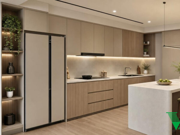 Phòng bếp Hiện đại Không gian nội thất chung cư cao cấp V68