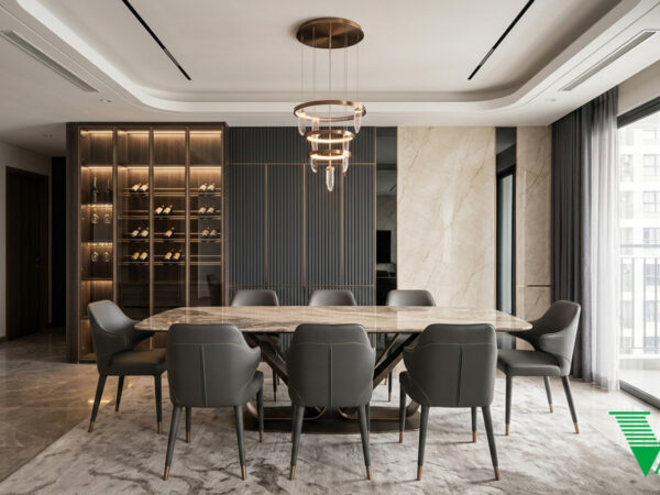 Phòng ăn Luxury hiện đại Không gian nội thất chung cư cao cấp V68