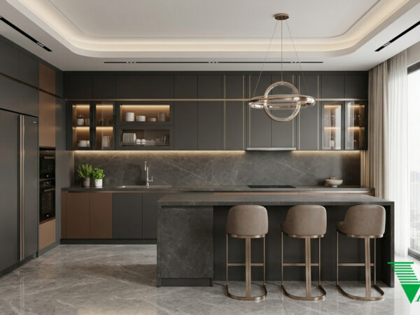 Phòng bếp Luxury hiện đại Không gian nội thất chung cư cao cấp V68
