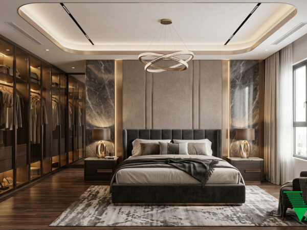 Phòng ngủ 1 Luxury hiện đại Không gian nội thất chung cư cao cấp V68