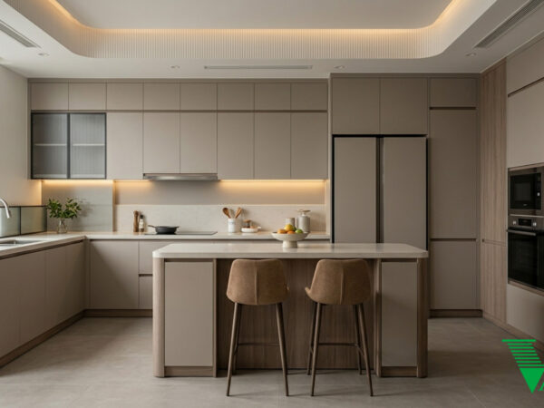 Phòng bếp Hiện đại Không gian nội thất chung cư cao cấp V68