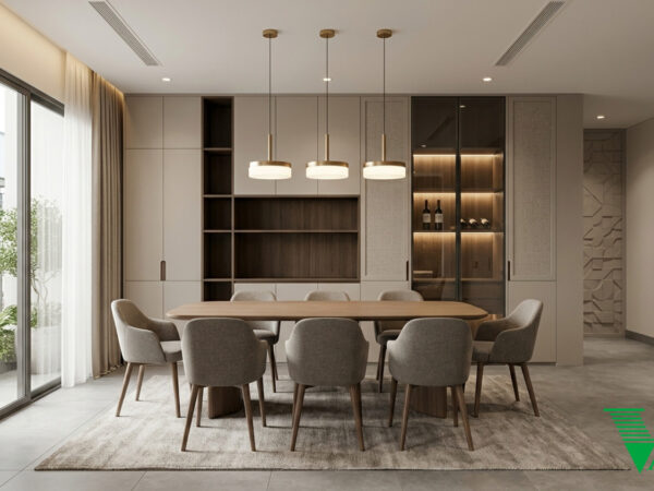 Phòng ăn Hiện đại Không gian thiết kế nội thất duplex cao cấp V68